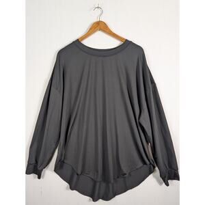 Shein Curve Womens Blouse Top Long Sleeve Knit Black Stretch Boho Size 2XL